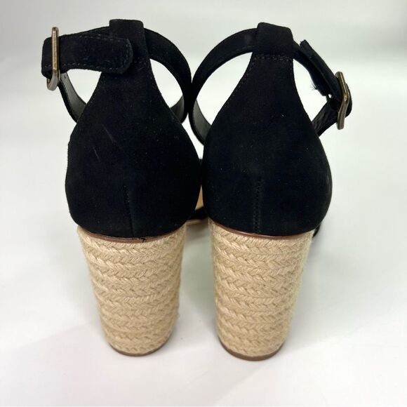 NEW Anthropologie Soludos Tall Capri Suede Heels 10 Black - Picture 9 of 16